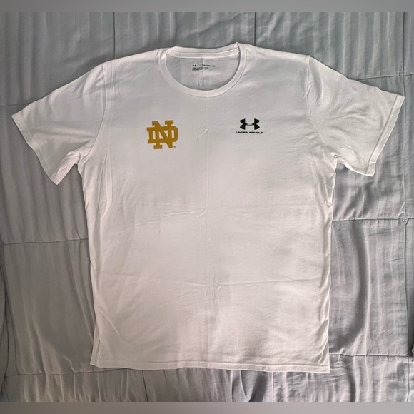 Men’s XXL White Lightweight Cotton Tee with Notre Dame logo. Never worn. - Picture 1 of 5